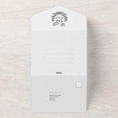 ミニマリストの植物学エレガントのドーム結婚スクリプト オールインワン招待状 (外側)