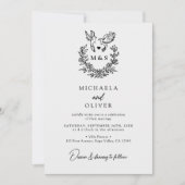 ミニマリストの植物学エレガントのドーム結婚スクリプト 招待状 (正面)