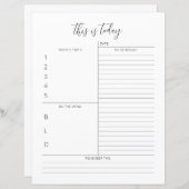 ミニマリストの毎日のプランナースケジュー独身のル (正面/裏面)