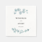 ミニマリストの水の色の緑結婚色 スタンダードカクテルナプキン (正面)