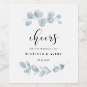 ミニマリストの水の色の緑結婚色 ワインラベル (シングルラベル)