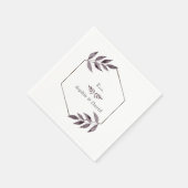 ミニマリストの水彩色のインク葉のダイヤモンド結婚ズ スタンダードカクテルナプキン (角)