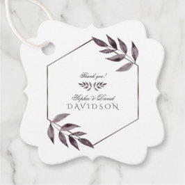 ミニマリストの水彩色のインク葉のダイヤモンド結婚ズ フェイバータグ