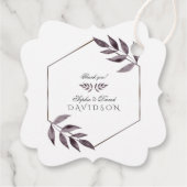 ミニマリストの水彩色のインク葉のダイヤモンド結婚ズ フェイバータグ (裏面)