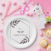 ミニマリストの水彩色のインク葉ダイヤモンド ペーパープレート (パーティー)