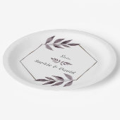 ミニマリストの水彩色のインク葉ダイヤモンド ペーパープレート (アングル)