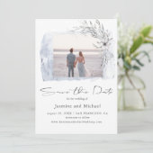 ミニマリストの水彩青写真 Save The Date セーブザデート (スタンド正面)
