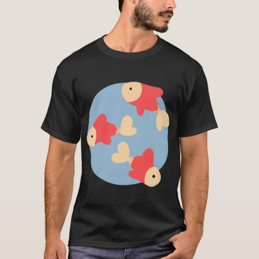 ミニマリストの泳ぐ金魚 Tシャツ (正面)