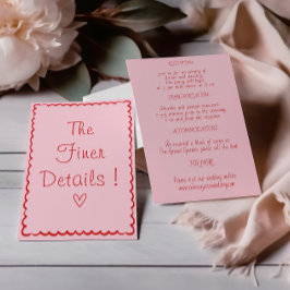 ミニマリストの淡いピンクの結婚式詳細 エンクロージャーカード