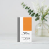ミニマリストの淡い灰色のオレンジ色モダン白 名刺 (スタンド正面)