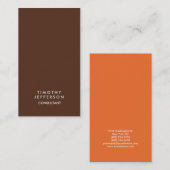 ミニマリストの淡い茶色のオレンジエレガント色 名刺 (正面/裏面)