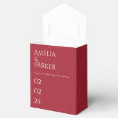 ミニマリストの深紅のウェディング フェイバーボックス (オープン)