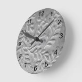 ミニマリストの灰色のリーフの壁時計 ラウンド壁時計 (傾斜)