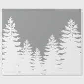 ミニマリストの灰色の白い松の木のシルエット       ラッピングペーパー (フラット)