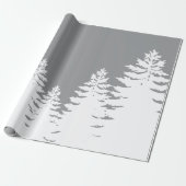 ミニマリストの灰色の白い松の木のシルエット       ラッピングペーパー (アンロールド)