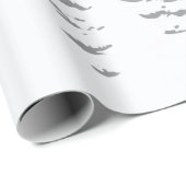 ミニマリストの灰色の白い松の木のシルエット       ラッピングペーパー (ロールコーナー)