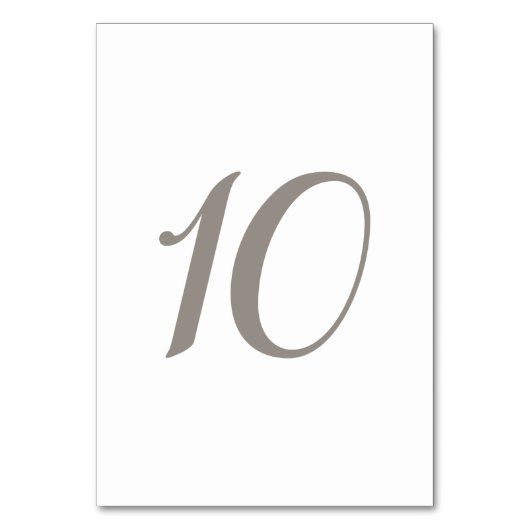ミニマリストの灰色の表の番号10 テーブルナンバー (正面)