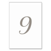 ミニマリストの灰色の表（数値） 9 テーブルナンバー (正面)