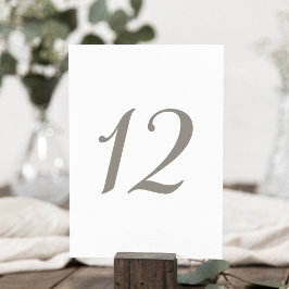 ミニマリストの灰色の表（番号12） テーブルナンバー