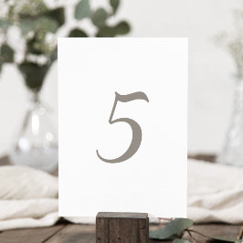 ミニマリストの灰色の表（番号5） テーブルナンバー