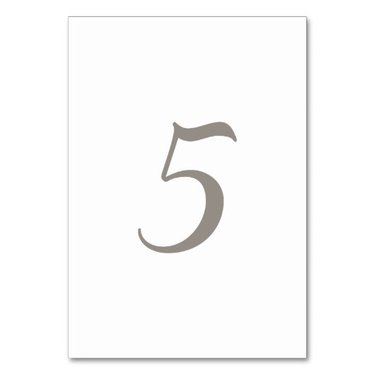 ミニマリストの灰色の表(番号5) テーブルナンバー (正面)