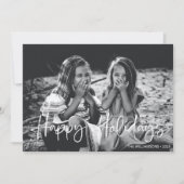 ミニマリストの白いスクリプト タイポグラフィ オーバーレイ写真 シーズンカード (正面)