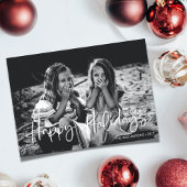 ミニマリストの白いスクリプト タイポグラフィ オーバーレイ写真 シーズンカード