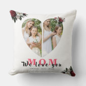 ミニマリストの白いハート形の贈り物、母の日 クッション (正面)