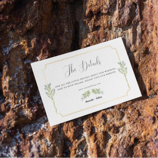 ミニマリストの白いフレーム結婚金ゴールド詳細 エンクロージャーカード