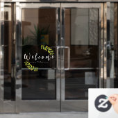 ミニマリストの白いボロメ ウィンドウサイン (オフィスドア)