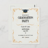 ミニマリストの白い卒業式はがき ポストカード (正面/裏面)