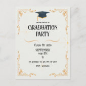 ミニマリストの白い卒業式はがき ポストカード (正面)