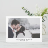 ミニマリストの白い結婚写真 サンキューカード (スタンド正面)