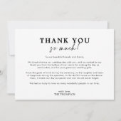 ミニマリストの白い結婚写真 サンキューカード (裏面)