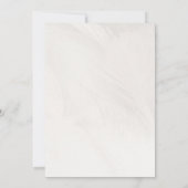 ミニマリストの白と赤の花のウェディング 招待状 (裏面)