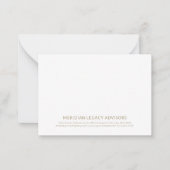 ミニマリストの白と金ゴールドのタイポグラフィ ノートカード (正面)