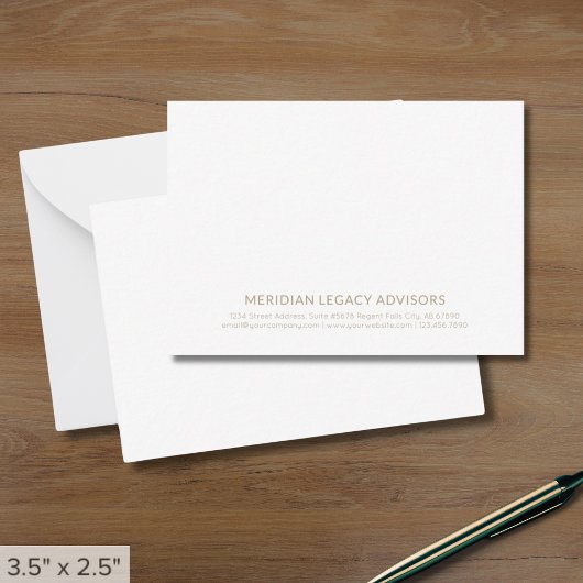 ミニマリストの白と金ゴールドのタイポグラフィ ノートカード