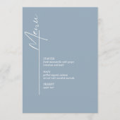 ミニマリストの白と青のメニューカード メニュー (正面)