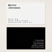 ミニマリストの白と黒の名刺 (正面&裏面)