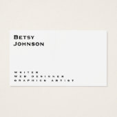 ミニマリストの白と黒の名刺 (正面)