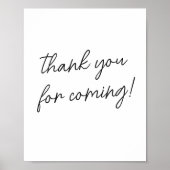 ミニマリストの白黒に感謝来する ポスター (正面)