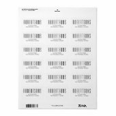 ミニマリストの白黒のアドモダンレス ラベル (フルシート)