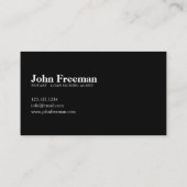 ミニマリストの白黒の公証人署名代理人 名刺 (裏面)