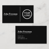 ミニマリストの白黒の公証人署名代理人 名刺 (正面/裏面)