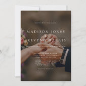 ミニマリストの白黒の写真結婚の種類 招待状 (正面)