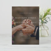 ミニマリストの白黒の写真結婚の種類 招待状 (スタンド正面)