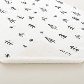 ミニマリストの白黒の冬の森のパターン シェルパブランケット (3/4)