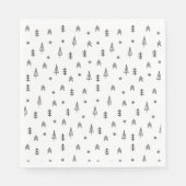ミニマリストの白黒の冬の森のパターン スタンダードランチョンナプキン (正面)