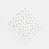 ミニマリストの白黒の冬の森のパターン スタンダードランチョンナプキン (角)