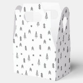 ミニマリストの白黒の冬の森のパターン フェイバーボックス (オープン)